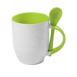 Mug Color Interno con Cuchara | Tienda Transfer Mug Color Interno con Cuchara | Tienda Transfer