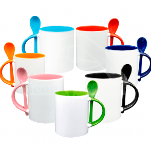 Mug Color Interno con Cuchara