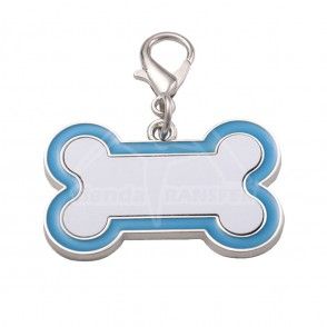 Placa Mascota Huesito Borde Color AZUL