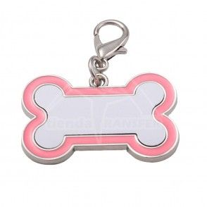 Placa Mascota Huesito Borde Color ROSADO