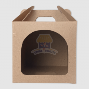 Caja Kraft para Mug con Manija y Ventana | Tienda Transfer Caja Kraft para Mug con Manija y Ventana | Tienda Transfer