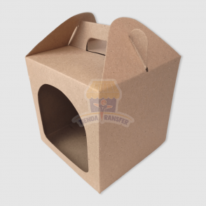 Caja Kraft para Mug con Manija y Ventana