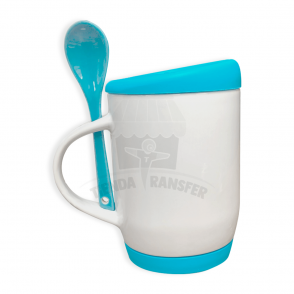Mug Tapa Base Silicona Cuchara