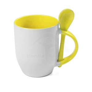 Mug Color Interno con Cuchara | Tienda Transfer Mug Color Interno con Cuchara | Tienda Transfer