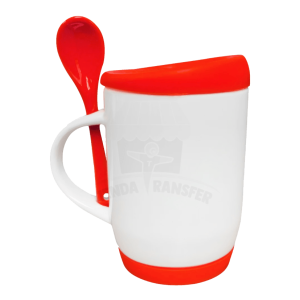 Mug Con Tapa y Base de Silicona Cuchara| Tienda Transfer