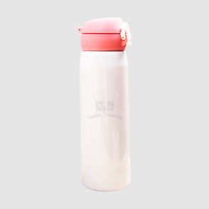 Termo Metálico Sublimable Tapa Botón | Rosado