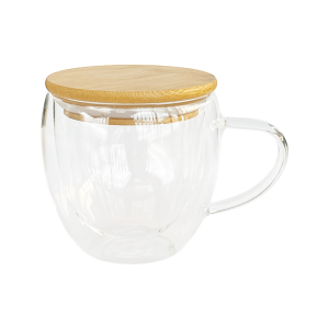 Mug Vidrio Doble Pared Tapa Bambú | Tienda Transfer | Colombia Mug Vidrio Doble Pared Tapa Bambú | Tienda Transfer | Colombia