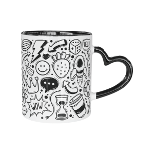 Mug Color Interno Oreja Corazón